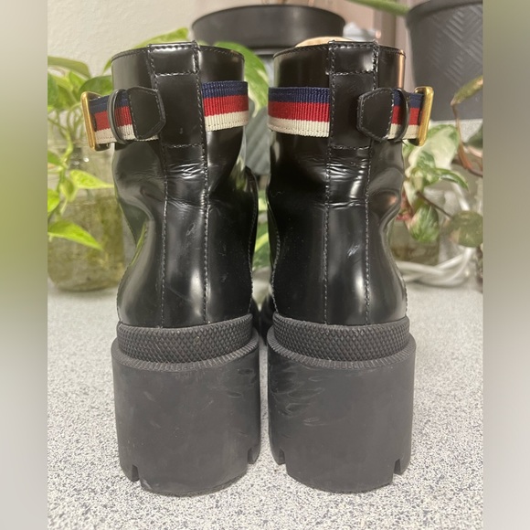 GUCCI Sylvie Lace-up Leather Boots (sz 6.5 wmns, 37 eu) great condition - Picture 4 of 5
